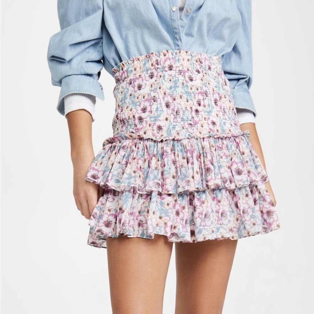 MARANT ÉTOILE Naomi tiered shirred floral-print cotton-voile mini skirt